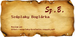 Széplaky Boglárka névjegykártya